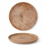 ASSIETTE À DESSERT MARRON CLAIR EN GRÈS CÉRAMIQUE 22 CM