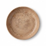ASSIETTE CREUSE MARRON CLAIR EN GRÈS CÉRAMIQUE 22 CM