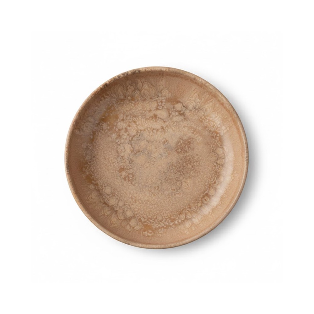 ASSIETTE CREUSE MARRON CLAIR EN GRÈS CÉRAMIQUE 22 CM