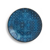 ASSIETTE À DESSERT BLEU MOTIF ANDALOU EN GRÈS CÉRAMIQUE 20 CM