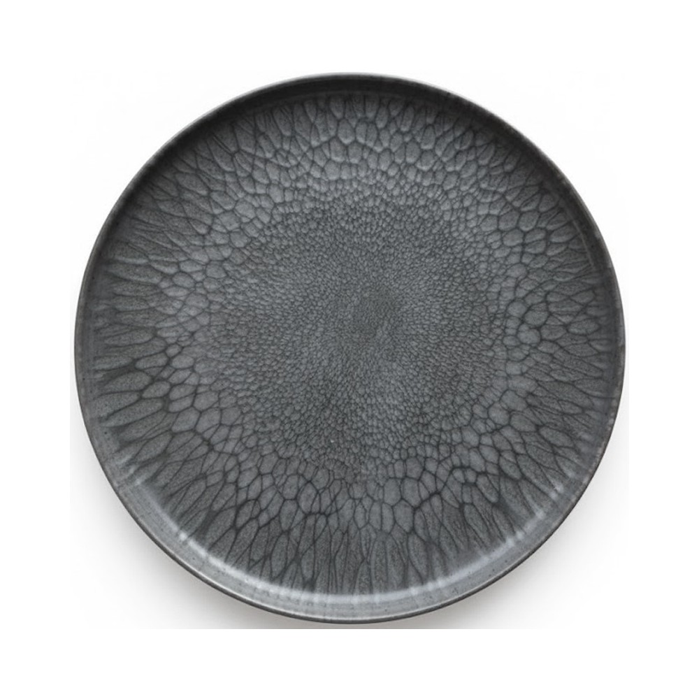 PLAT PIZZA GRIS EFFET CRAQUELÉ EN GRÈS CÉRAMIQUE 32 CM