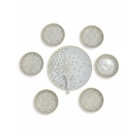 SERVICE À GÂTEAU BEIGE ROND COMPOSÉ DE 8 PIÈCES