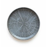 PLAT PIZZA GRIS EFFET D'ÉCLAT NATUREL EN CÉRAMIQUE 22 CM