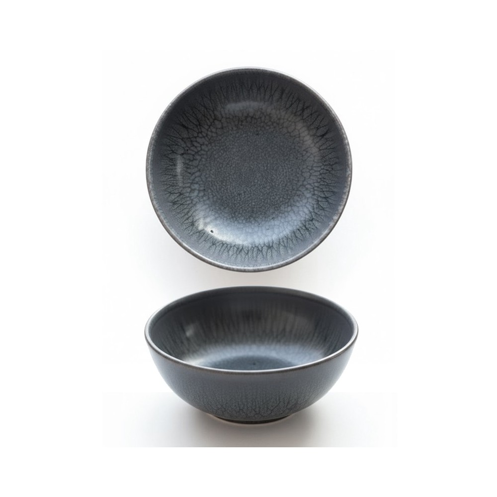 RAMEQUIN GRIS EFFET CRAQUELÉ EN GRÈS CÉRAMIQUE 12 CM