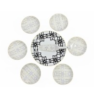 SERVICE À GATEAU NOIRE ROND COMPOSÉ DE 8 PIÈCES