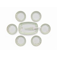 SERVICE À GATEAU VERT RECTANGULAIRE COMPOSÉ DE 8 PIÈCES