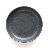 ASSIETTE CREUSE GRIS EFFET CRAQUELÉ EN GRÈS CÉRAMIQUE 22 CM