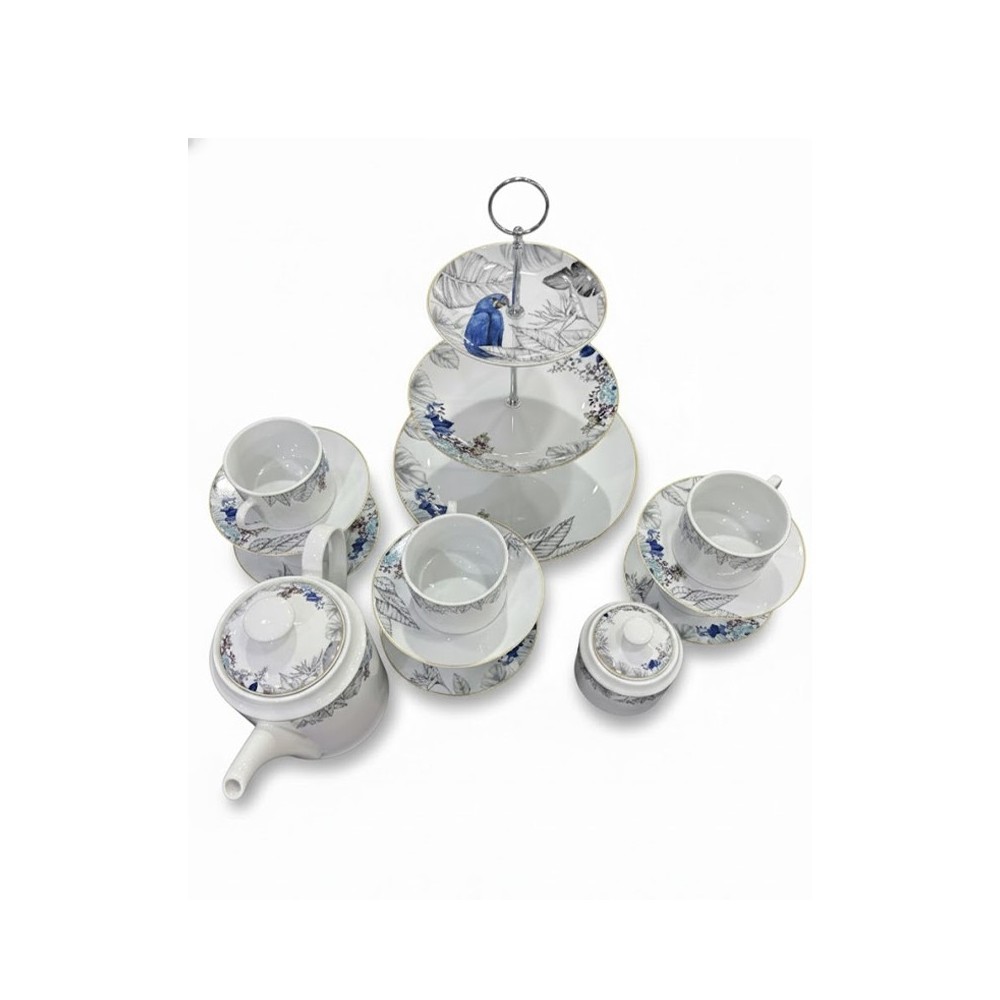 SERVICE À THÉ BLEU COMPOSÉ DE 20 PIÈCES