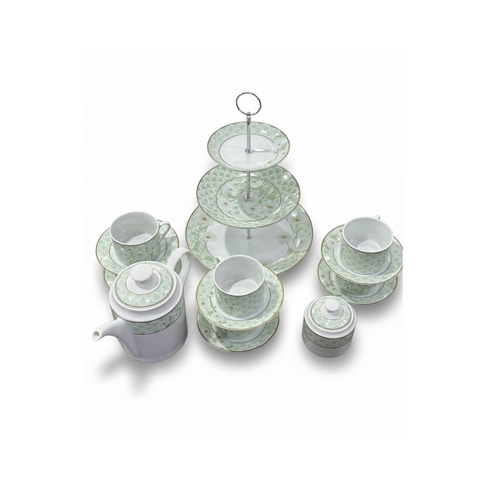 SERVICE À THÉ VERT COMPOSÉ DE 20 PIÈCES