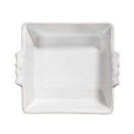 PLAT À FOUR BLANC CARRÉ EN GRÈS CÉRAMIQUE 25x23 CM