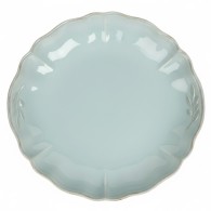 PLAT DE SERVICE ROND BLEU VERT "Alentejo" EN GRÈS CÉRAMIQUE 34 CM