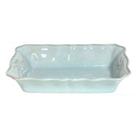 PLAT À FOUR RECTANGULAIRE BLEU CLAIR EN GRÈS CÉRAMIQUE 36x27 CM