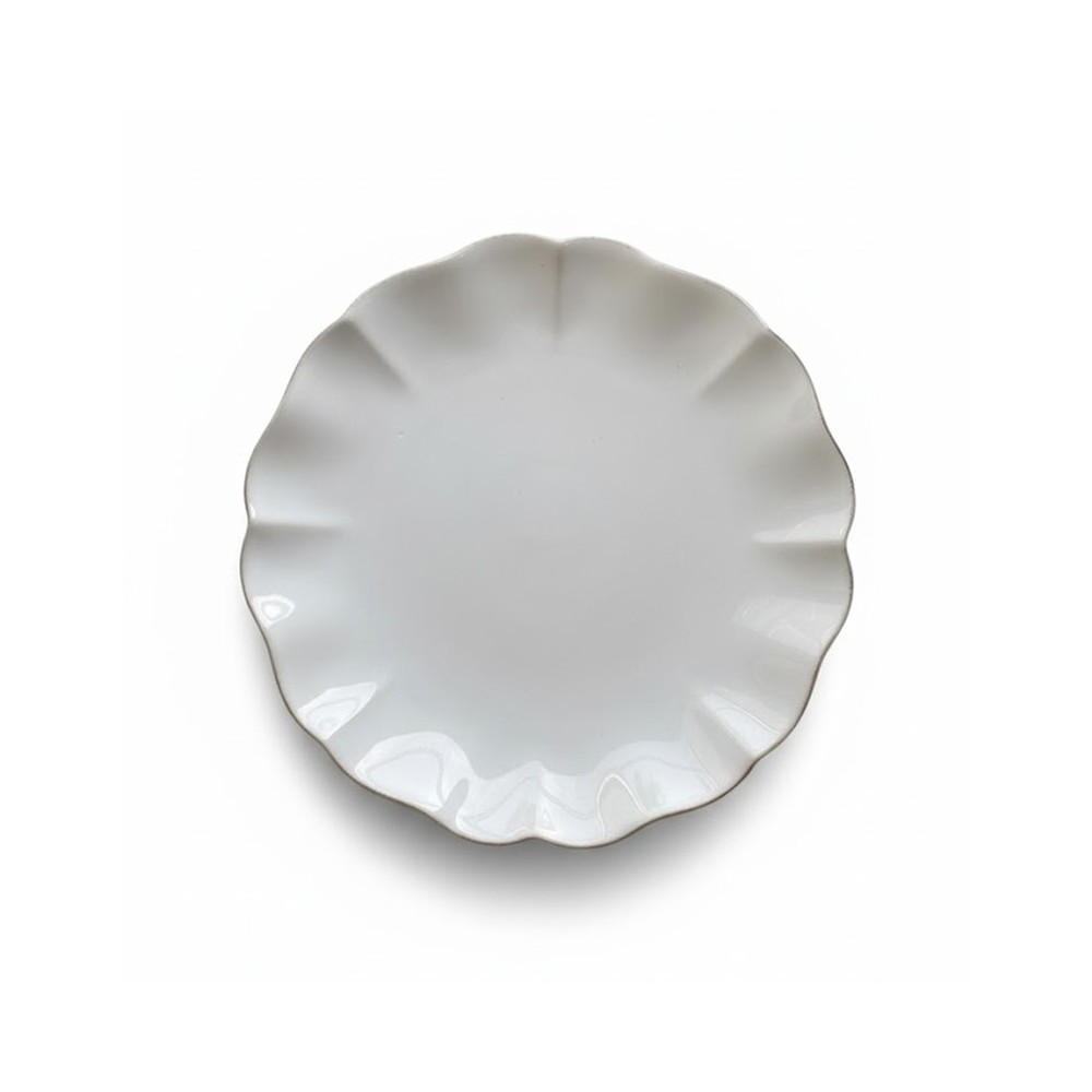 ASSIETTE À DESSERT PLATE BLANC EN GRÈS CÉRAMIQUE 22 CM