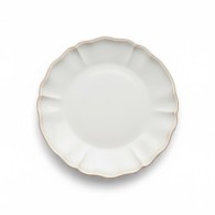 ASSIETTE À DESSERT PLATE BLANC IVOIRE EN GRÈS CÉRAMIQUE 22 CM