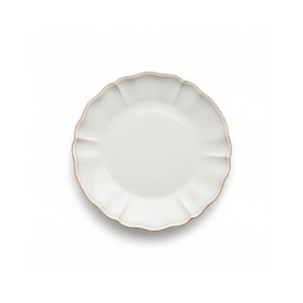 ASSIETTE À DESSERT PLATE BLANC IVOIRE EN GRÈS CÉRAMIQUE 22 CM