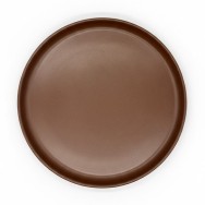 PLAT PIZZA MARRON MATE EN GRÈS CÉRAMIQUE 28 CM