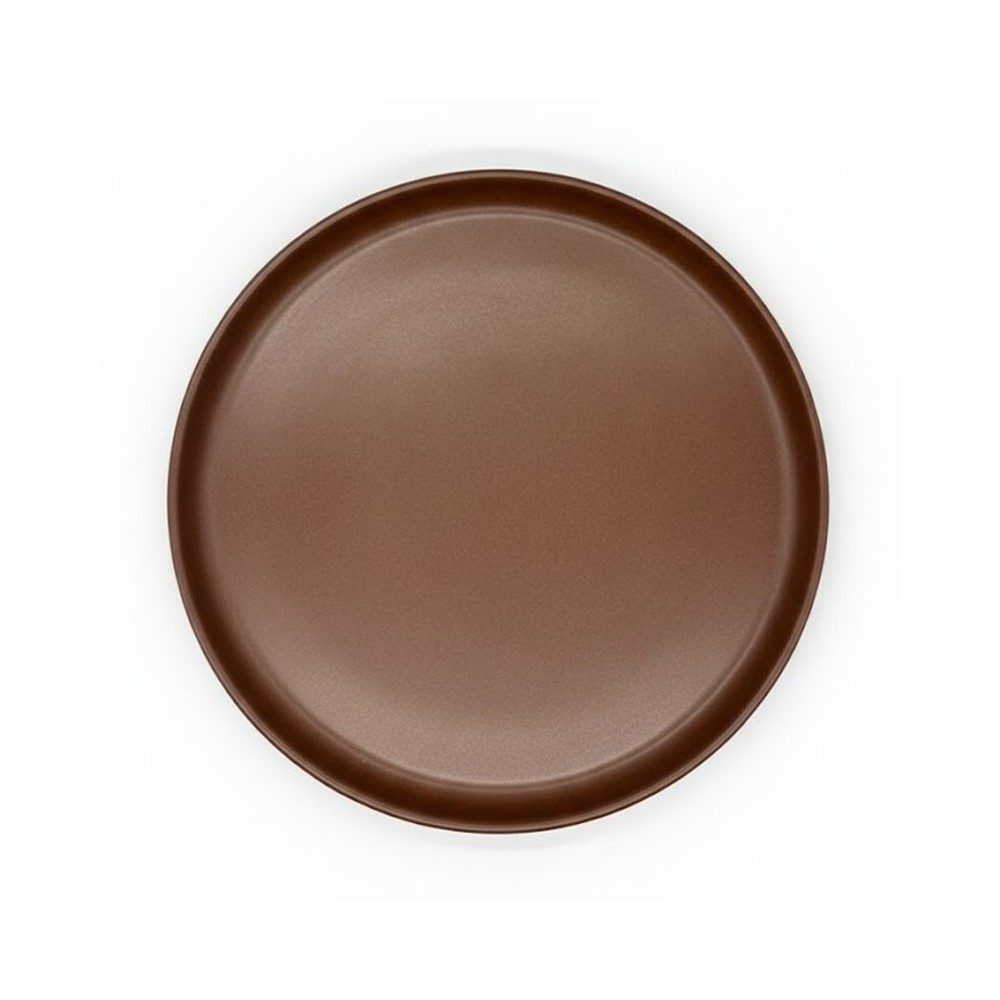 PLAT PIZZA MARRON MATE EN GRÈS CÉRAMIQUE 28 CM
