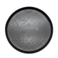 PLAT PIZZA GRIS NIRE MATE EN GRÈS CÉRAMIQUE 28 CM