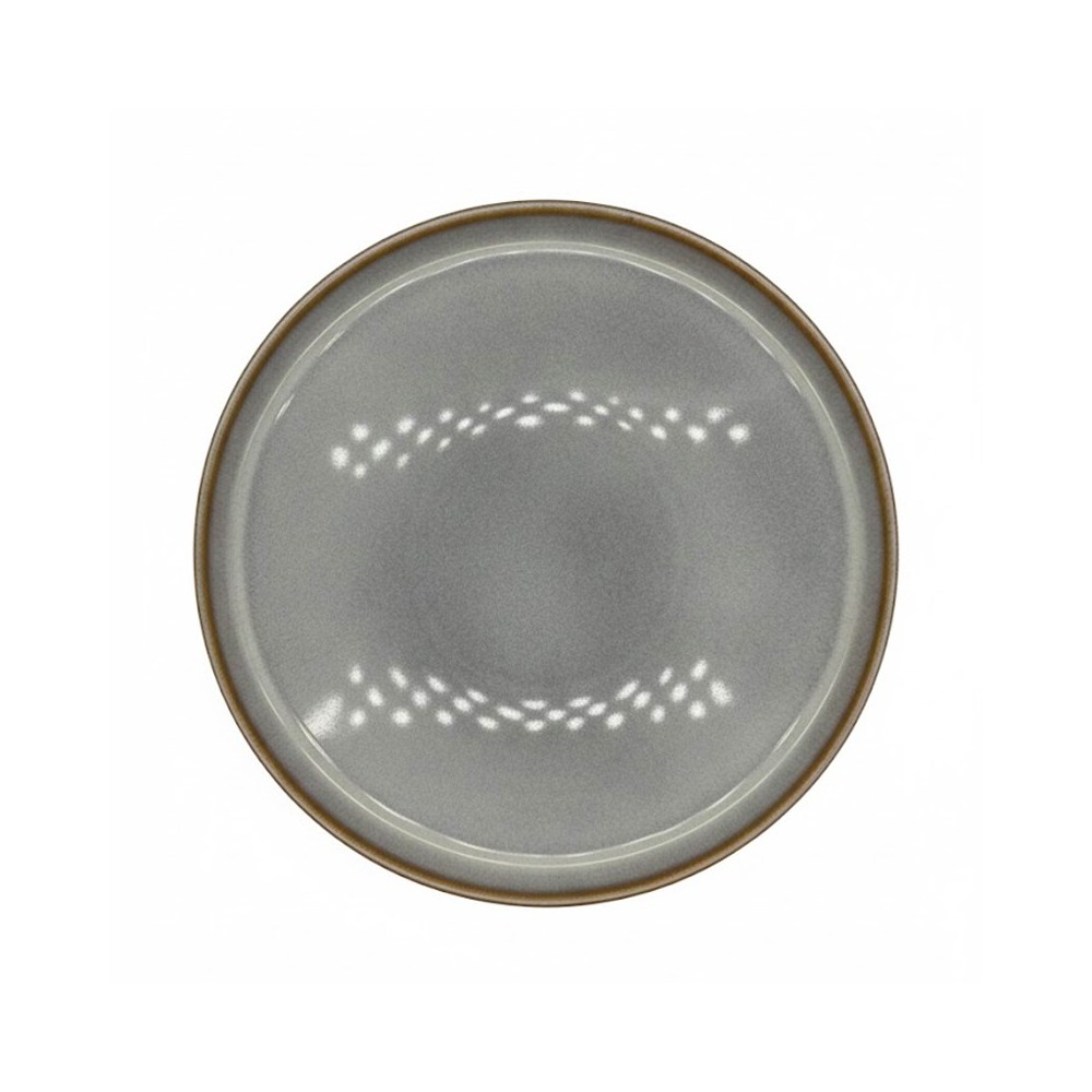PLAT PIZZA GRIS NUANCÉ EN GRÈS CÉRAMIQUE 28 CM