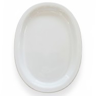 PLAT DE PRÉSENTATION OVALE BLANC EN GRÈS CÉRAMIQUE