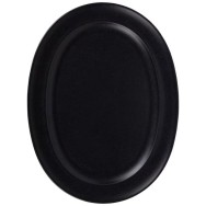 PLAT DE SERVICE OVALE NOIRE EN GRÈS CÉRAMIQUE 44x31 CM