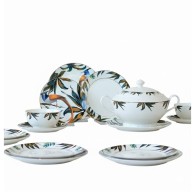 SERVICE SOUPIÈRE À TABLE MOTIFS FORÊT DE 25 PIÈCES