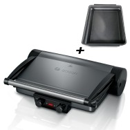 PANINI GRILL ARGENT + PLAT À GRATIN 2000 W - BOSCH TCG4215