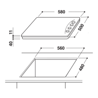 TABLE DE CUISSON WHIRLPOOL ENCASTRABLE (AKM250) 60 CM INOX 4 FOYERS