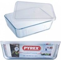 PLAT EN VERRE PYREX COOK & FREEZE AVEC COUVERCLE - 2,6 L